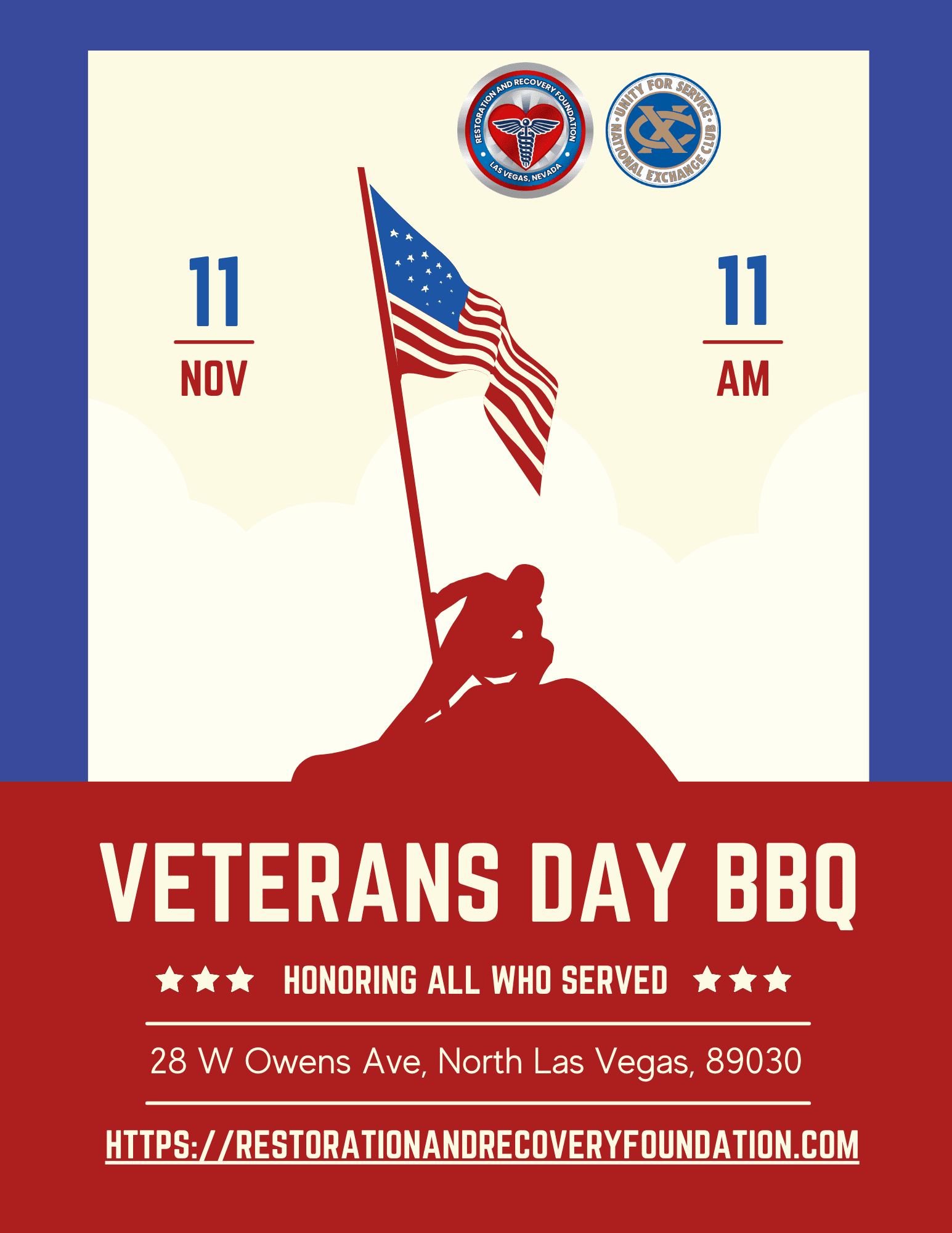 randrfoundation ECLV Veterans Day Celebration Flyer